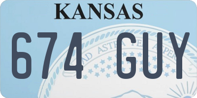 KS license plate 674GUY