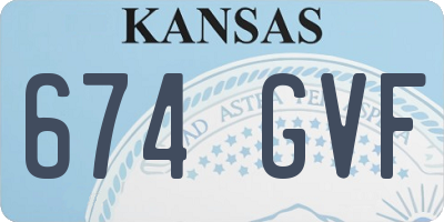 KS license plate 674GVF