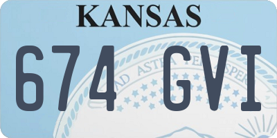 KS license plate 674GVI