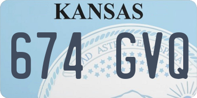 KS license plate 674GVQ
