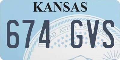 KS license plate 674GVS