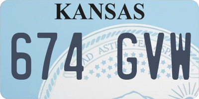 KS license plate 674GVW