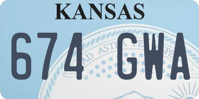 KS license plate 674GWA