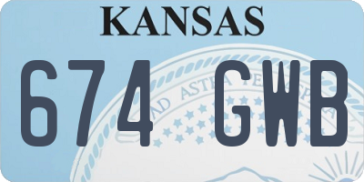 KS license plate 674GWB