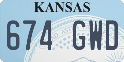 KS license plate 674GWD