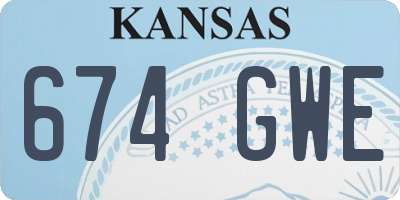 KS license plate 674GWE