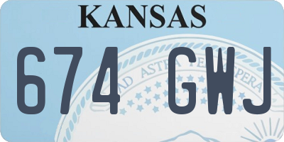 KS license plate 674GWJ