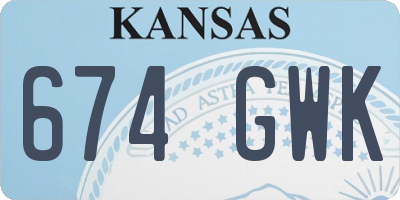 KS license plate 674GWK