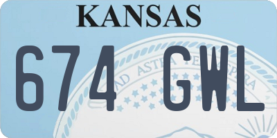 KS license plate 674GWL