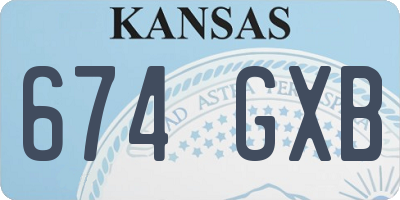 KS license plate 674GXB
