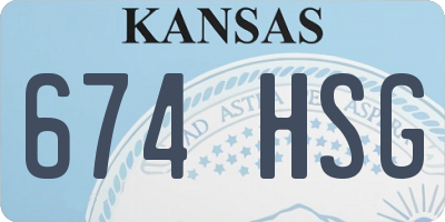 KS license plate 674HSG