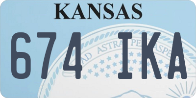 KS license plate 674IKA