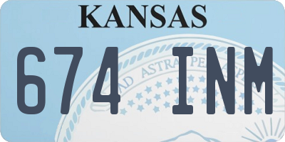 KS license plate 674INM