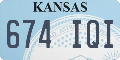 KS license plate 674IQI