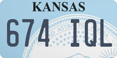 KS license plate 674IQL