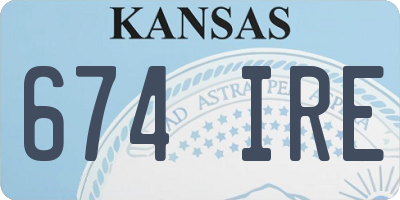 KS license plate 674IRE