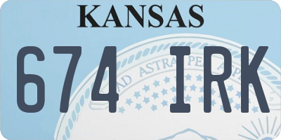 KS license plate 674IRK