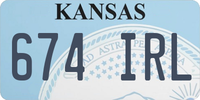KS license plate 674IRL