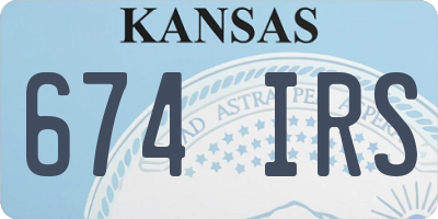KS license plate 674IRS