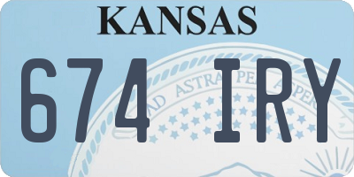 KS license plate 674IRY