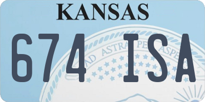 KS license plate 674ISA