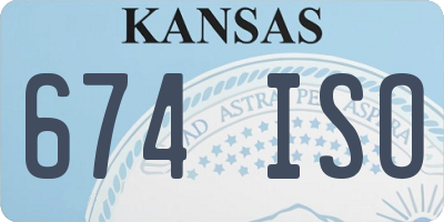 KS license plate 674ISO