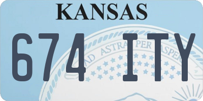 KS license plate 674ITY