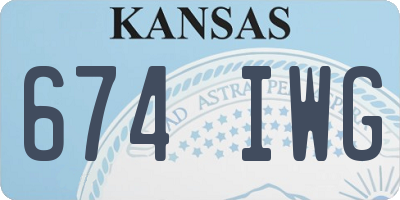 KS license plate 674IWG