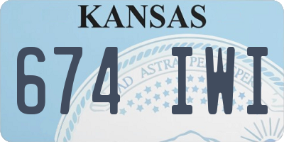 KS license plate 674IWI