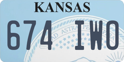 KS license plate 674IWO