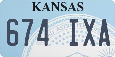 KS license plate 674IXA