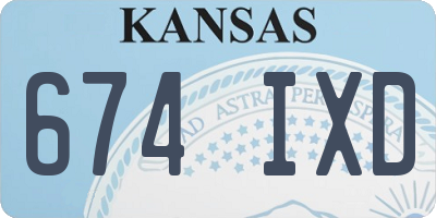 KS license plate 674IXD