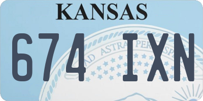 KS license plate 674IXN