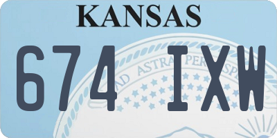 KS license plate 674IXW