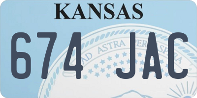 KS license plate 674JAC
