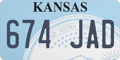 KS license plate 674JAD