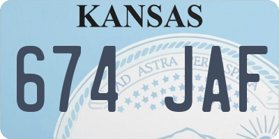 KS license plate 674JAF