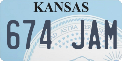 KS license plate 674JAM