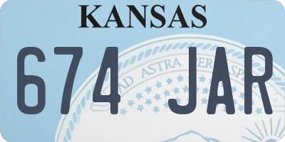 KS license plate 674JAR