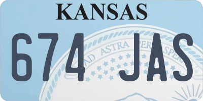 KS license plate 674JAS