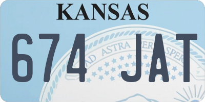 KS license plate 674JAT