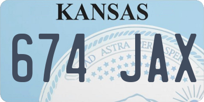 KS license plate 674JAX