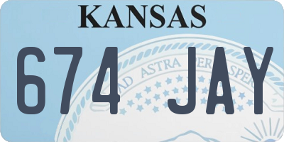 KS license plate 674JAY