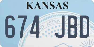 KS license plate 674JBD