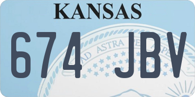 KS license plate 674JBV