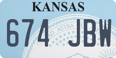 KS license plate 674JBW