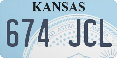 KS license plate 674JCL