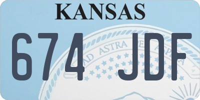 KS license plate 674JDF