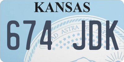 KS license plate 674JDK