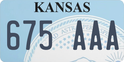 KS license plate 675AAA